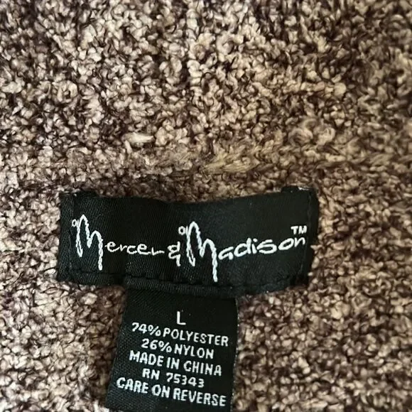 Mercer & Madison brown long sleeve open cardigan with one button Size L - Picture 5 of 8